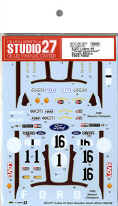 Lotus 49 `Team Gunston South Africa 1968-1969` (Decal)