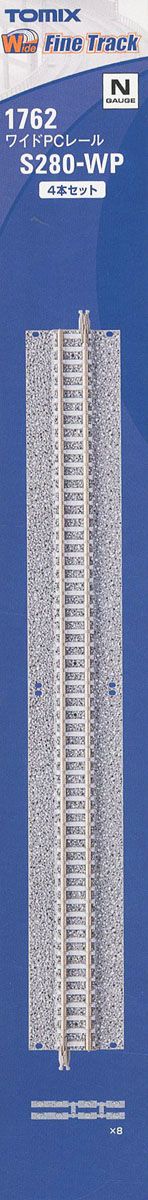 Fine Track Wide PC Straight Track S280-WP(F) (Set of 4) (Model Train) パッケージ1