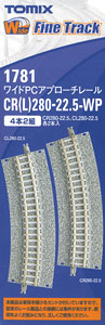 Fine Track Wide PC Approach Tracks CR(L)280-22.5-WP(F) (Set of 4) (Model Train)