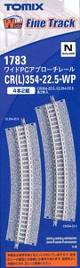 Fine Track Wide PC Approach Track CR(L) 354-22.5-WP(F) (Set of 4) (Model Train)