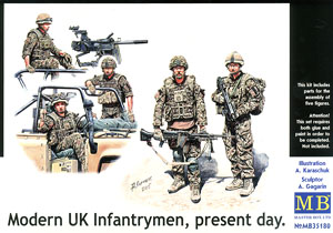 UK Infantry (5 Figure) Middle East/Full Equipment/Car on the ride scene (Plastic model)