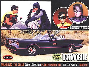 1966 Bat Mobile w/Batman & Robin Figure (Plastic model)