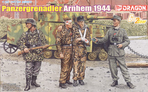 WWII German Injured Waffen SS Panzergrenadier Arnhem 1944 (4 Figures) Gen2 (Plastic model)