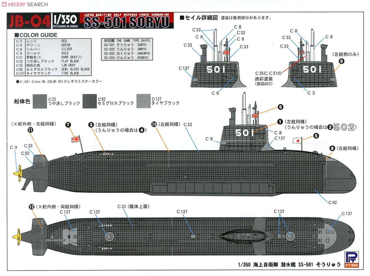 海上自衛隊 潜水艦 SS-501 そうりゅう スペシャル (プラモデル) 塗装2