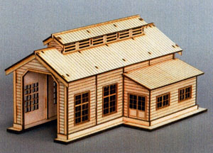16番(HO) HOゲージサイズ 木で作る 木造機関庫(単線) S (組み立てキット) (鉄道模型)