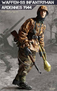 武装親衛隊歩兵 アルデンヌ 1944年 ライフル、パンツァーファウスト、ベース、頭部2種類付 (プラモデル)