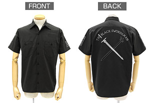 ソードアート・オンライン 黒の剣士 刺繍ワッペンベースワークシャツ BLACK L (キャラクターグッズ)