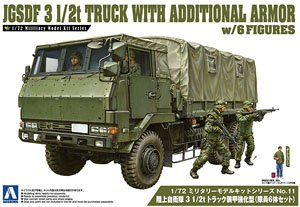 陸上自衛隊 3 1/2t トラック 装甲強化型 (隊員6体セット) (プラモデル)