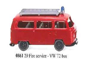 (HO) Fire Service - VW T2 Bus (Model Train)