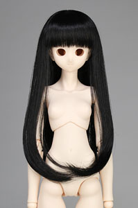 50cm Wig New Long Hair 7-8inch (Black) (Fashion Doll)