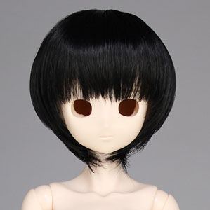50cm Wig New Short Hair 8-9inch (Black) (Fashion Doll)