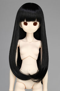 50cm Wig New Long Hair 8-9inch (Black) (Fashion Doll)