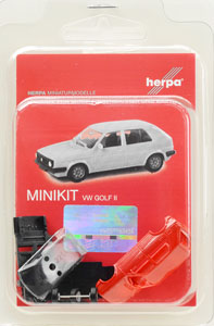 (HO) Mini Kit VW Golf II 4Door Red (Unassembled Kit) (Model Train)