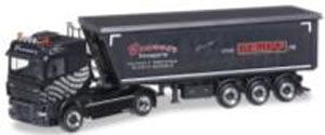 (HO) DAF 105 XF SC Stoffel-Liner セミトレーラートラック `Brunner` (鉄道模型)