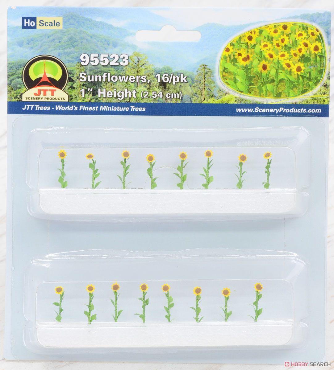 95523 (HO) ひまわり (16本セット) (Flowering Plants - Sunflowers, 16/pk 1`` Height (2.54cm)) (鉄道模型) パッケージ1
