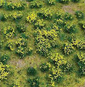 95605 (HO) Landscape Detailing - Flowering Meadow Yellow, 5``x7`` (12.7cm x 17.8cm) (Diorama Sheet Yellow Flowers Bloomed Grassland) (Model Train)