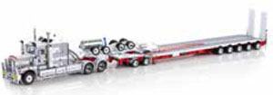 Kenworth C509 Truck with 5x8 Swingwing & 2x8 Dolly Betts Bower (ホワイト/シルバー) (ミニカー)