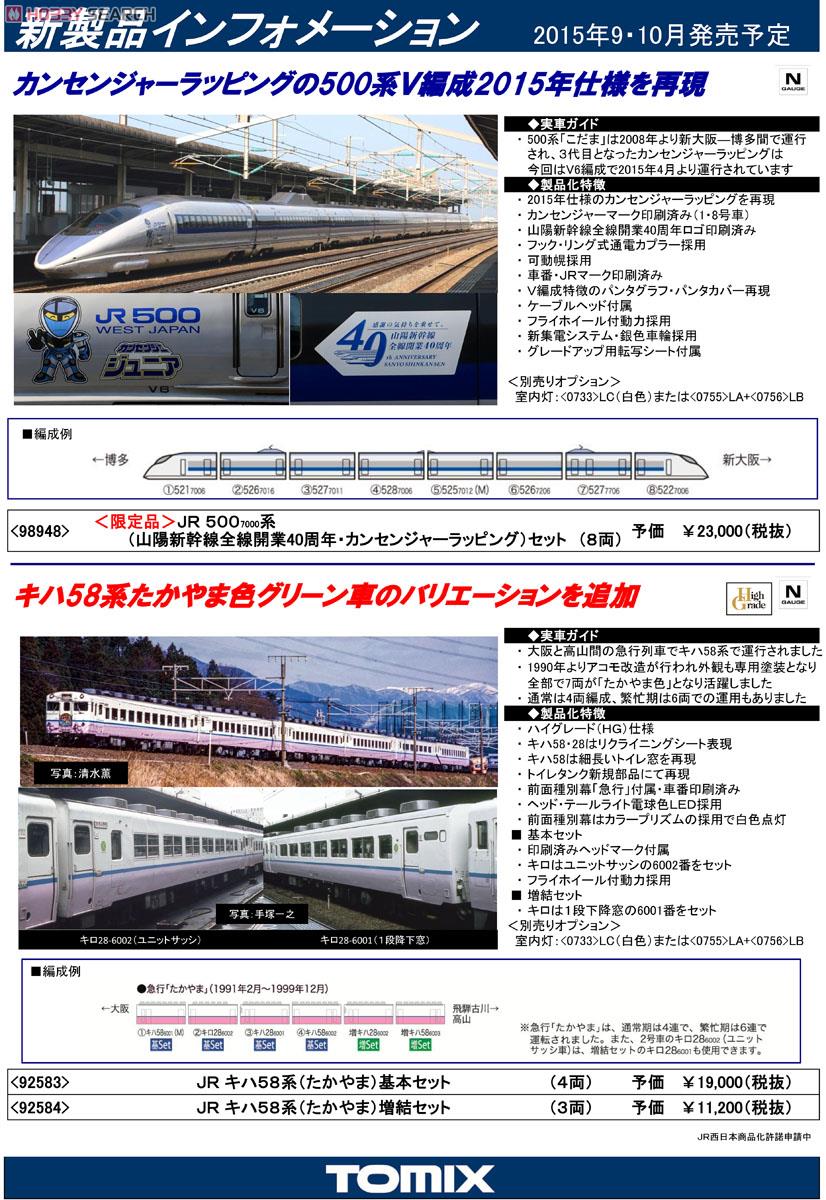 【限定品】 JR 500-7000系 山陽新幹線 (山陽新幹線全線開業40周年・カンセンジャーラッピング) (V6編成) セット (8両セット) (鉄道模型) 解説1