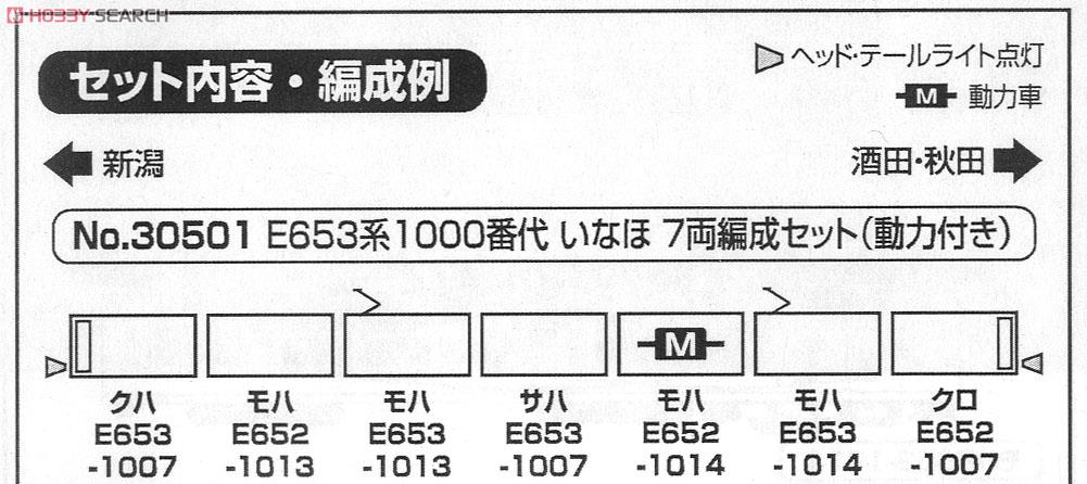 E653系1000番代 いなほ 7輛編成セット (動力付き) (7両セット) (塗装済み完成品) (鉄道模型) 解説2