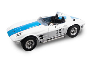 1964 コルベット ロードスター dunkelblau (Grand Sport #12) ホワイト (ミニカー)