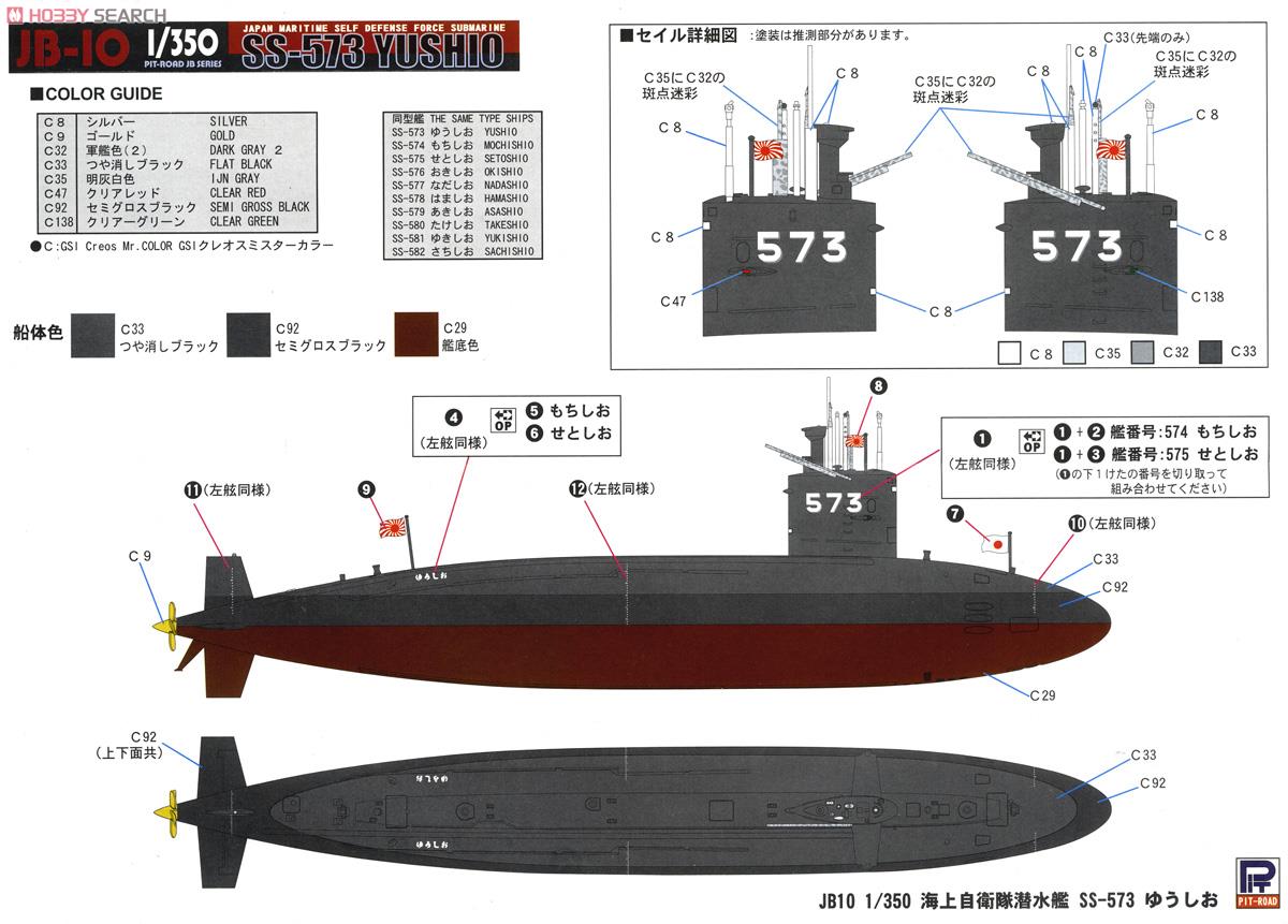 海上自衛隊 潜水艦 SS-573 ゆうしお スペシャル (プラモデル) 塗装2
