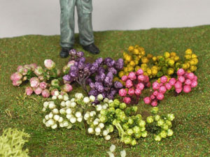 カラフルな花セット (白･黄･紫･ピンク･フレッシュグリーン5色入) (プラモデル)