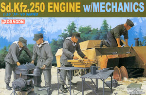 Sd.Kfz.250 Engine w/Mechanics (Plastic model)