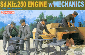Sd.Kfz.250 Engine w/Mechanics (Plastic model)