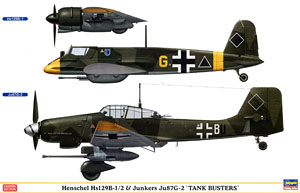 Henschel Hs129B-1/2 & Junkers Ju87G-2 `Tankbusters` (Plastic model)