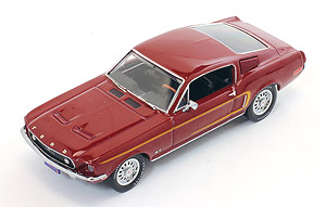フォード マスタング GT-390 ファストバック 1968 メタリックボルドー/ベージュインテリア (ミニカー)