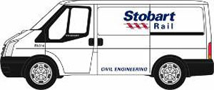 (OO) フォード トランジット MK5 SWB Low Roof Stobart Rail (鉄道模型)