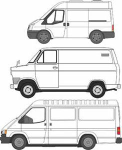 (OO) フォード トランジット 50th Anniversary 3台セット Mk1_Mk3_Mk5 ホワイト (鉄道模型)