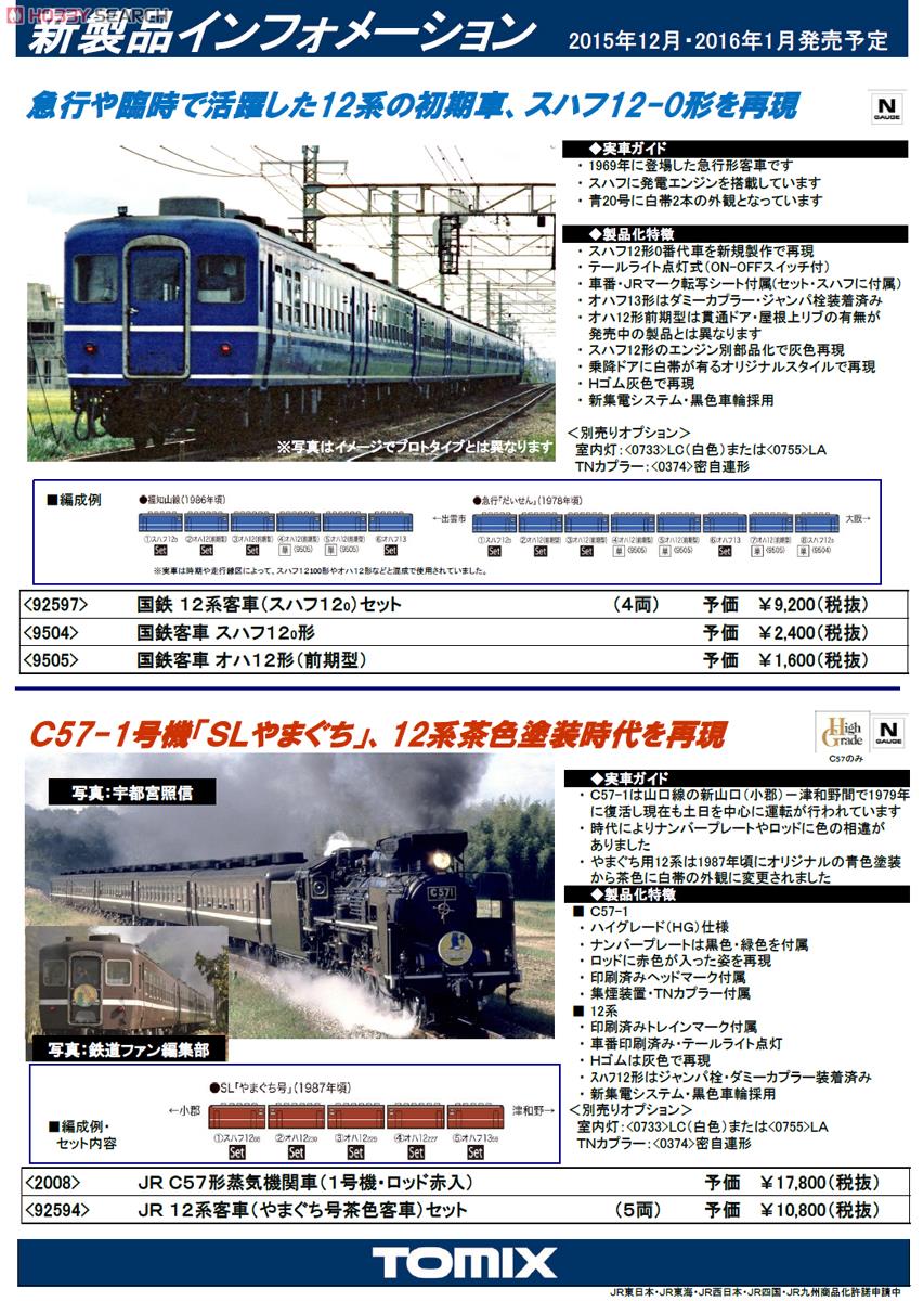 国鉄 12系客車 (スハフ12-0) セット (4両セット) (鉄道模型) 解説1