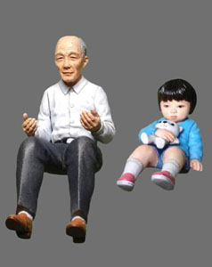 おじいさんとひ孫 2体セット
