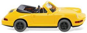 (HO) Porsche Carrera Cabrio (Yellow) (Model Train)