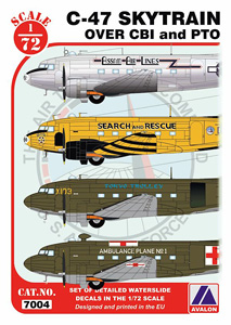 C-47スカイトレーン 太平洋戦域、中国/ビルマ/インド戦域 (デカール)