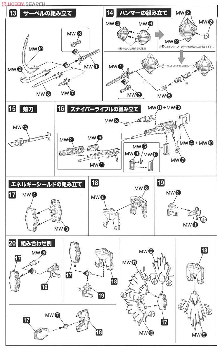 Frame Arms Girl Weapon Set 2 (Plastic model) Assembly guide3