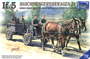 独・IF.5型馬車MG34連装機銃搭載・馬2頭+兵士3体 (プラモデル)