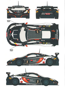 McLaren MP-4-12c GT3 GT3 GT Car No.5 2013 Spa 24h Decal Set (Decal)