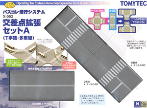 X-003 Operating Bus System (The Moving BUS System) Intersection Extension Set A (T-Junction/Multi-lane) (Model Train)