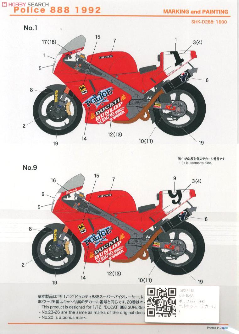 ポリス888 1992 デカールセット (デカール) 商品画像2
