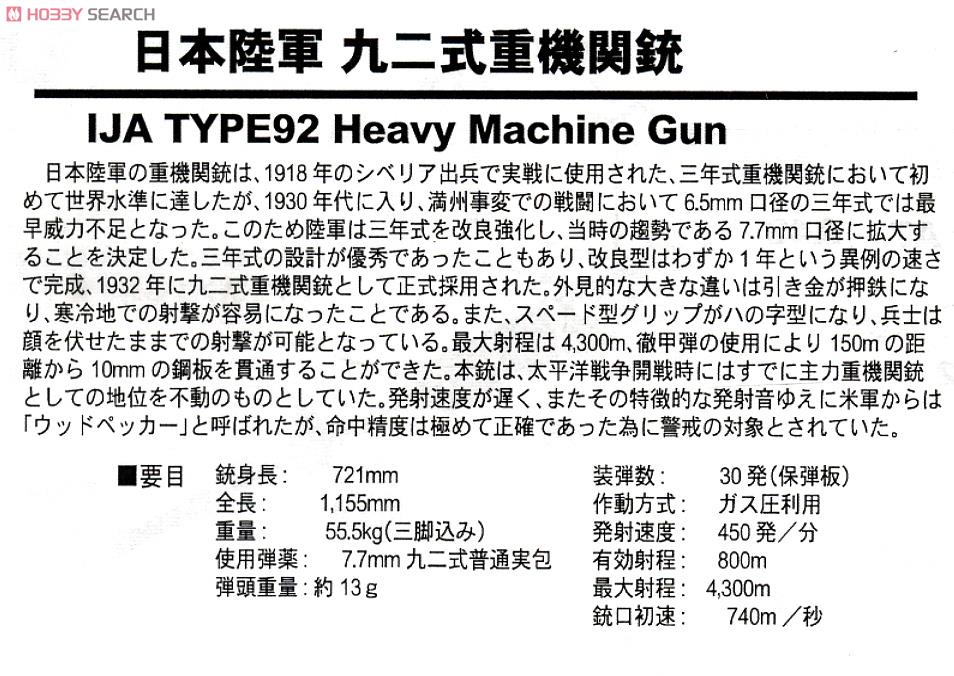 日本陸軍 九二式重機関銃 射手3体付 (プラモデル) 解説1