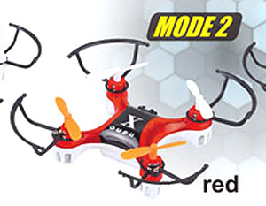 2.4GHz R/C 小型RCドローン MODE2 nanoX (ナノエックス) 赤 (ラジコン)