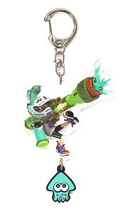 Splatoon Ikasu Acrylic Key Ring w/Rubber Boy (Super Shot) (Anime Toy)