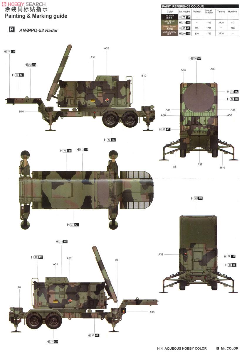 MIM-104C ペトリオット PAC-2/M901ランチャー・ステーション&AN/MPQ-53レーダー (プラモデル) 塗装3