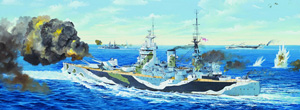 Royal Navy Battleship HMS Rodney (Plastic model)
