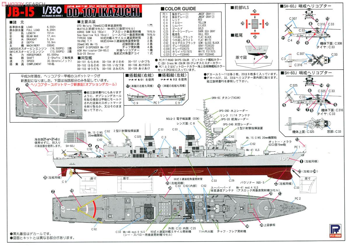 海上自衛隊 護衛艦 DD-107 いかづち エッチングパーツ付 (プラモデル) 塗装2
