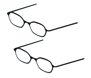 Etching Glasses (Without Lens) A Set (Black) (Fashion Doll)