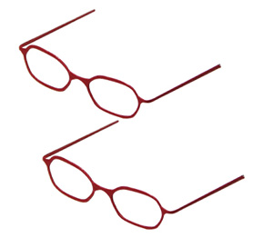 Etching Glasses (Without Lens) A Set (Red) (Fashion Doll)