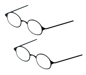 Etching Glasses (Without Lens) B Set (Black) (Fashion Doll)